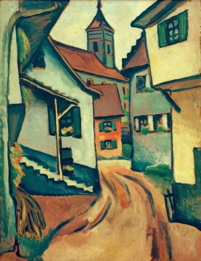 Street with Church in Kandern by August Macke